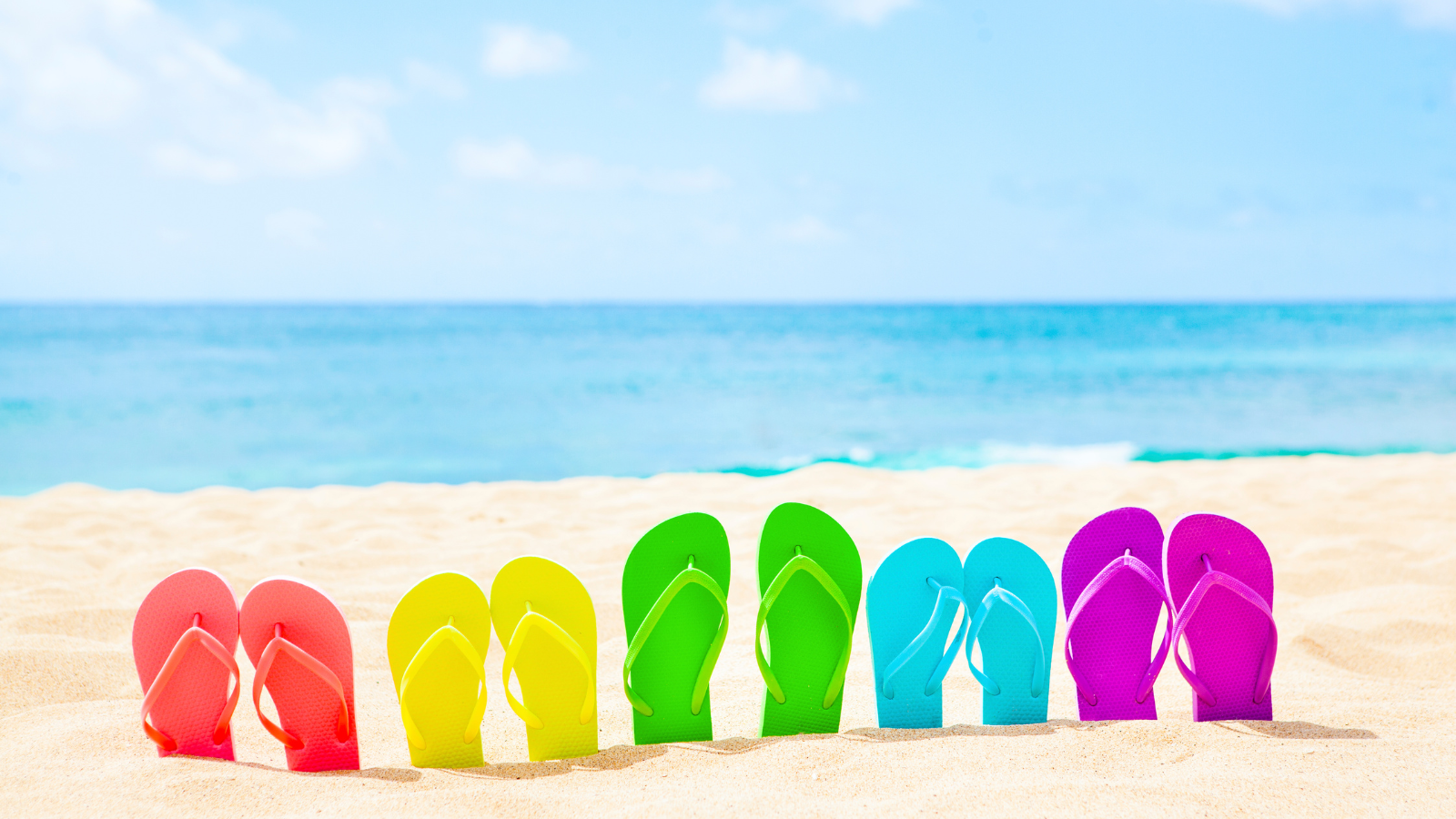 Flip flops on the beach