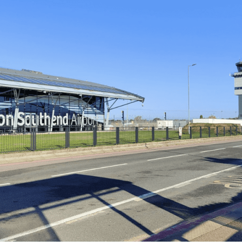 Sunny day outside of London Southend Airport