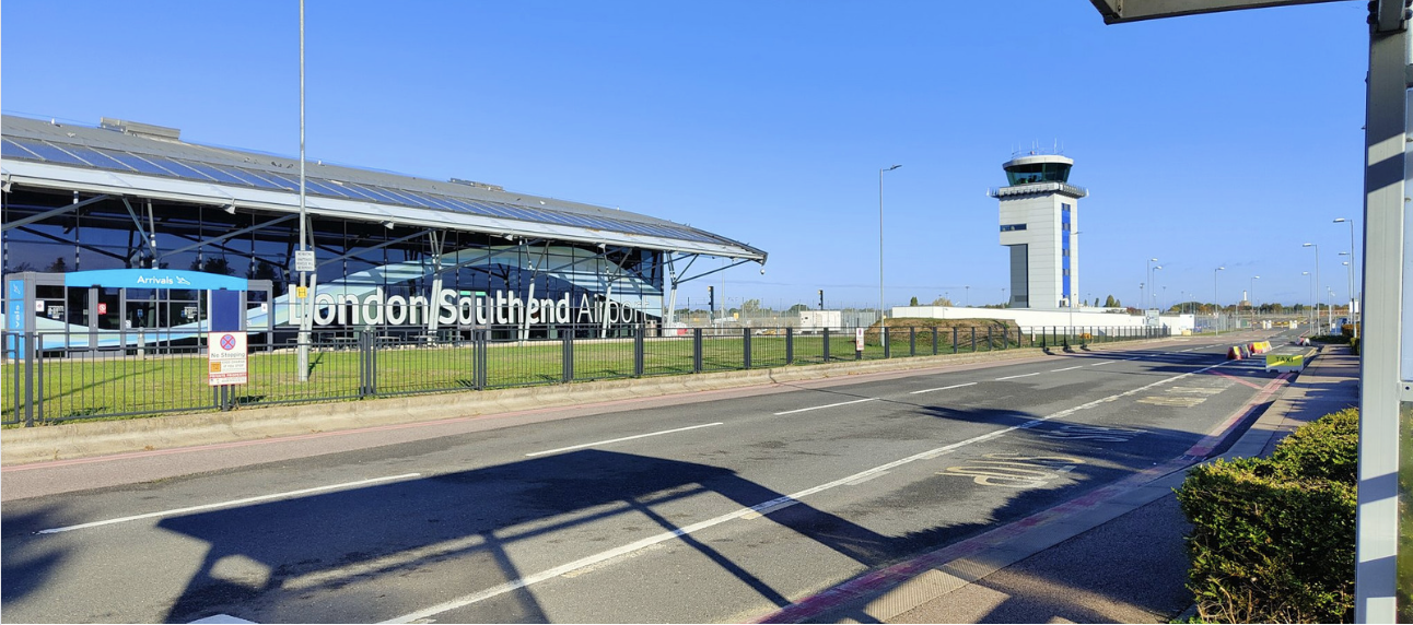 Sunny day outside of London Southend Airport