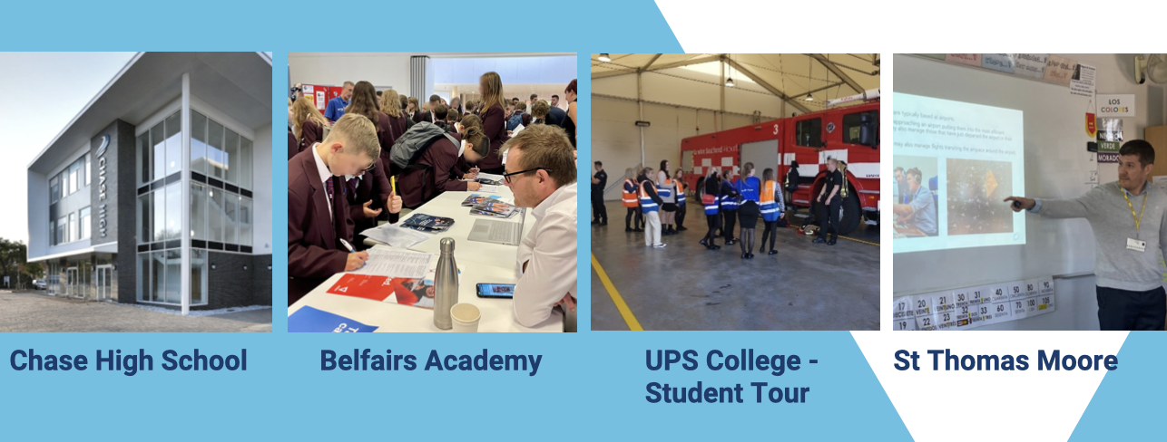 London Southend Airport has recently visited many Essex schools, including Chase High School, Belfairs Academy, UPS College and St Thomas Moore.