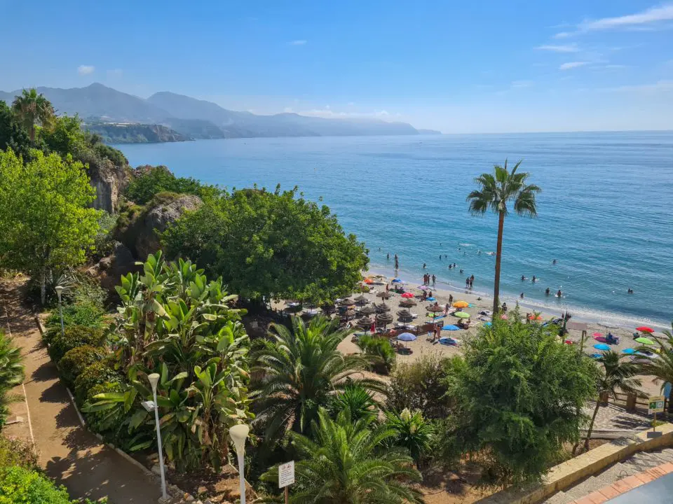 Beach in Malaga, Spain, on a sunny day