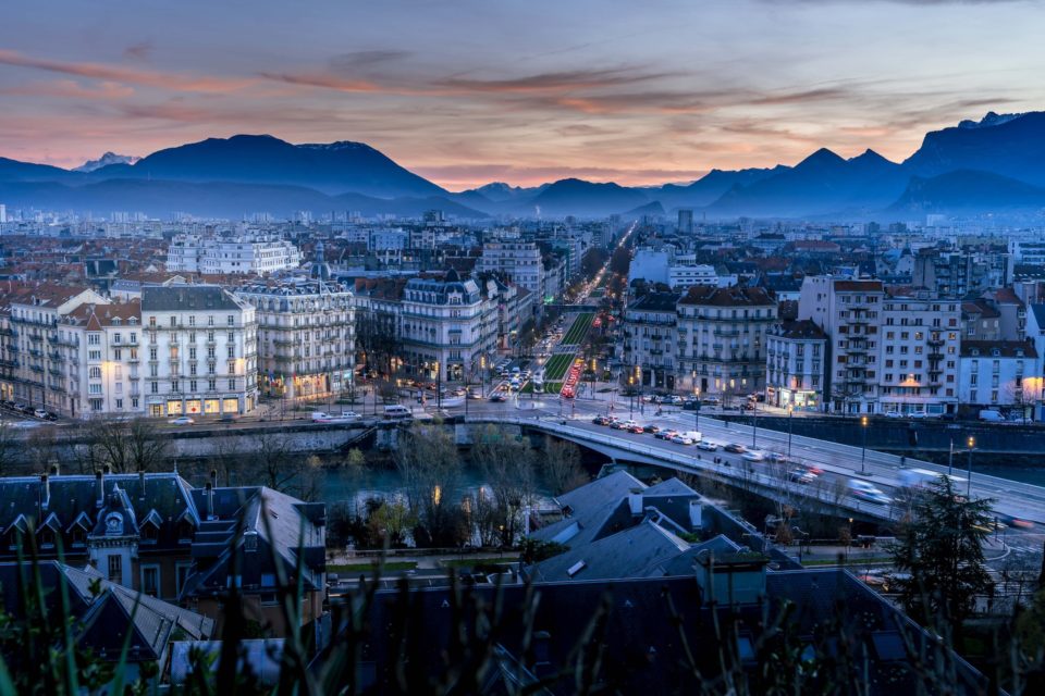 Main streets of Grenoble, France