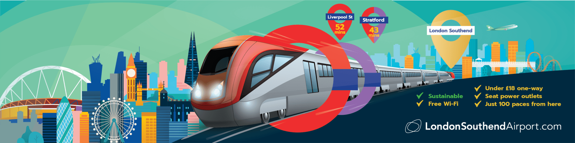 Fast trains to and from London Southend Airport