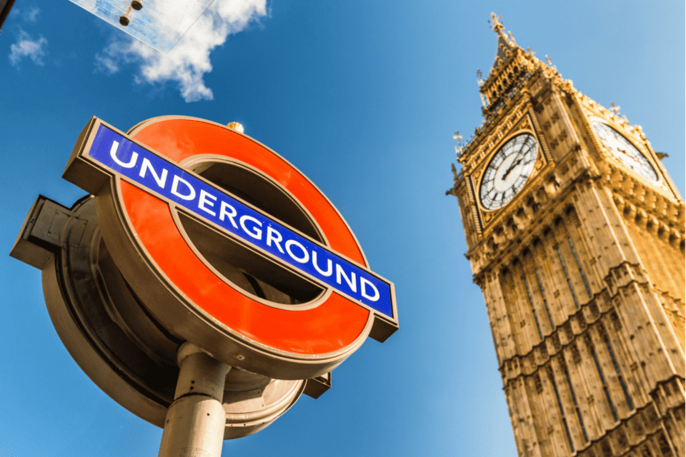 Underground sign by Big Ben