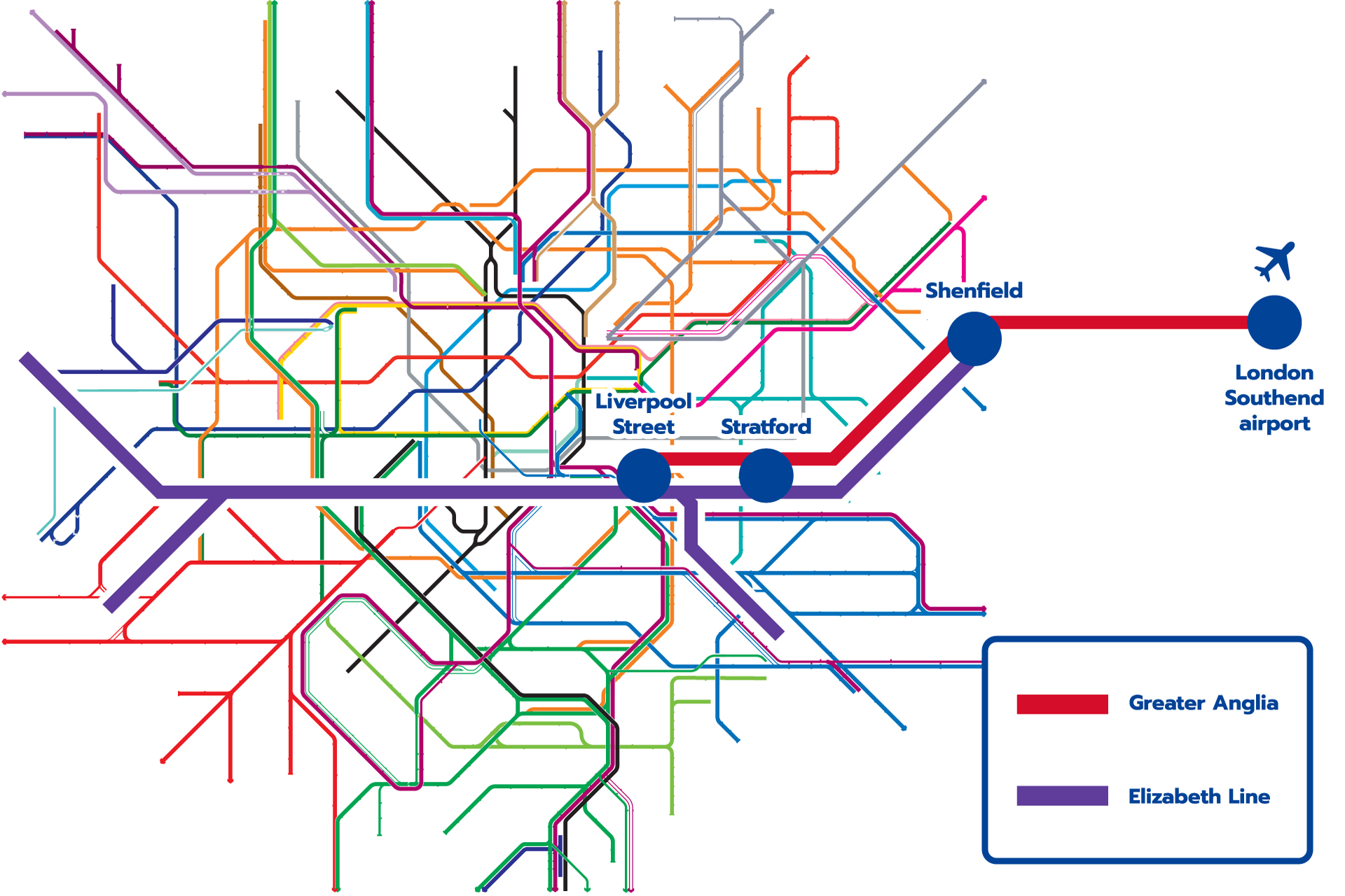 London Underground & Overground Connections - London Southend Airport