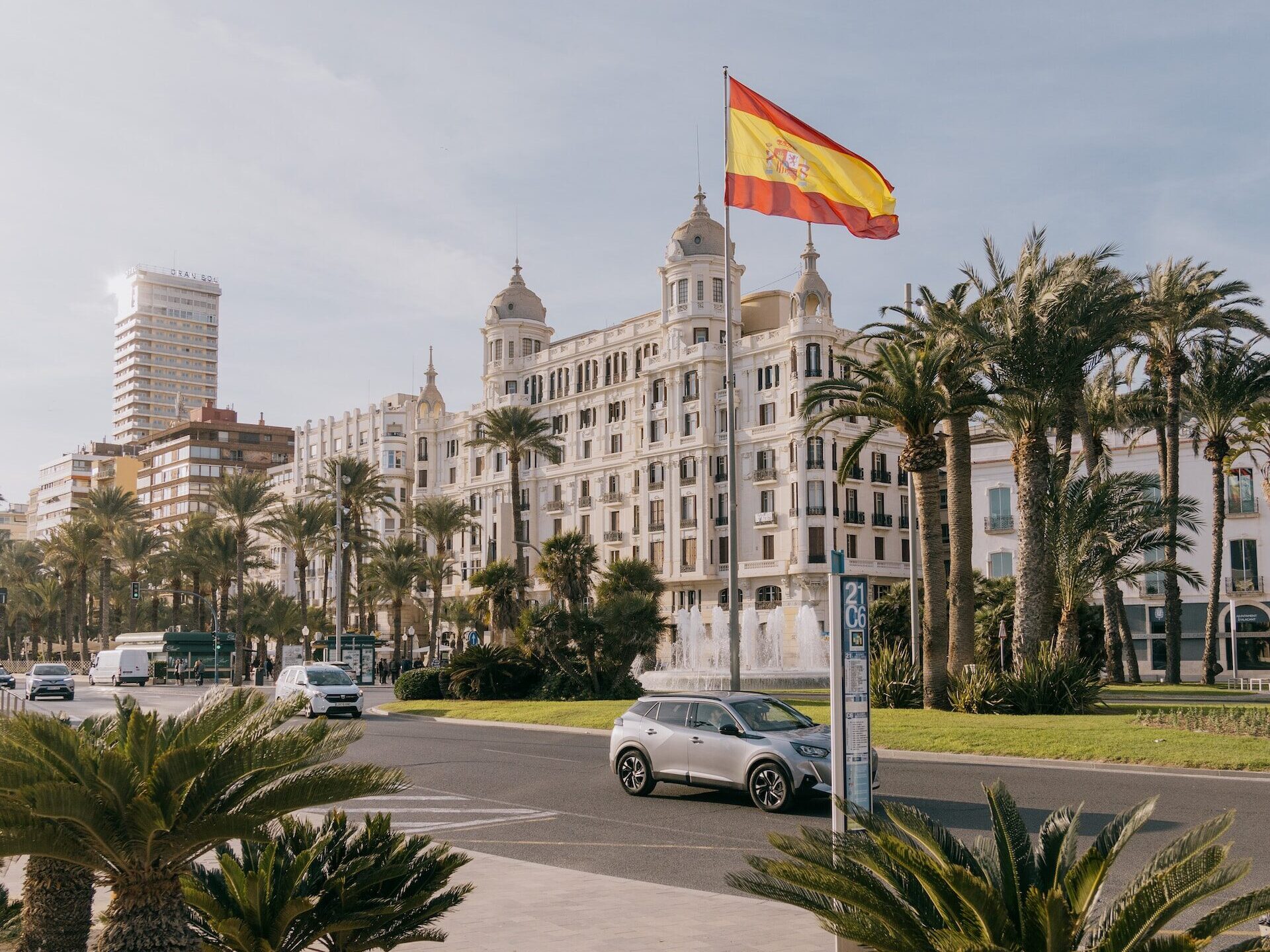 Cars driving in Alicante, Spain