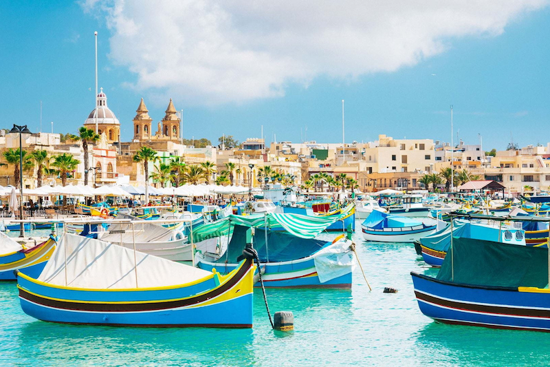 Luzzu boats in Marsaxlokk