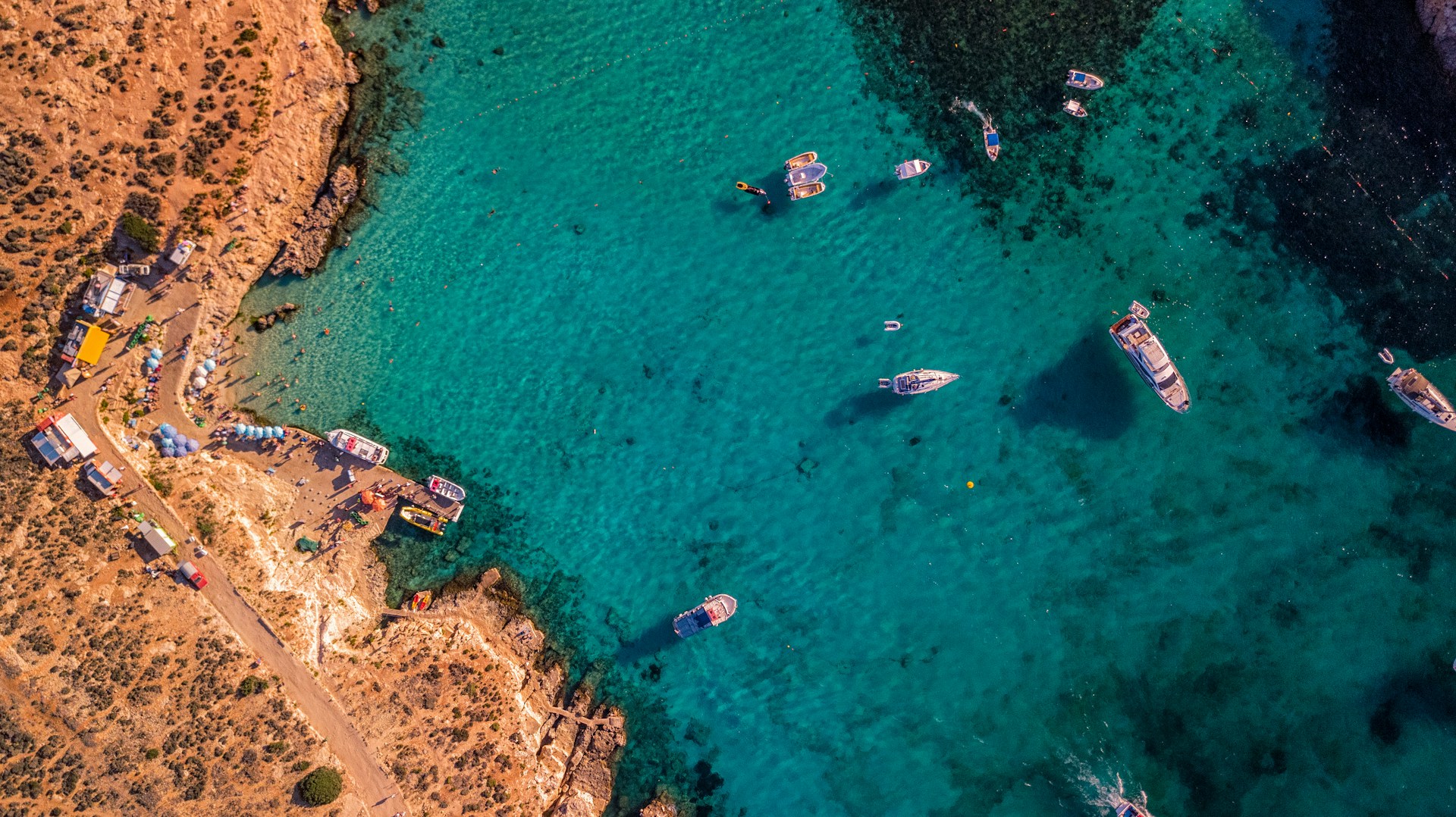 Aerial view of Blue Lagoon, Malta