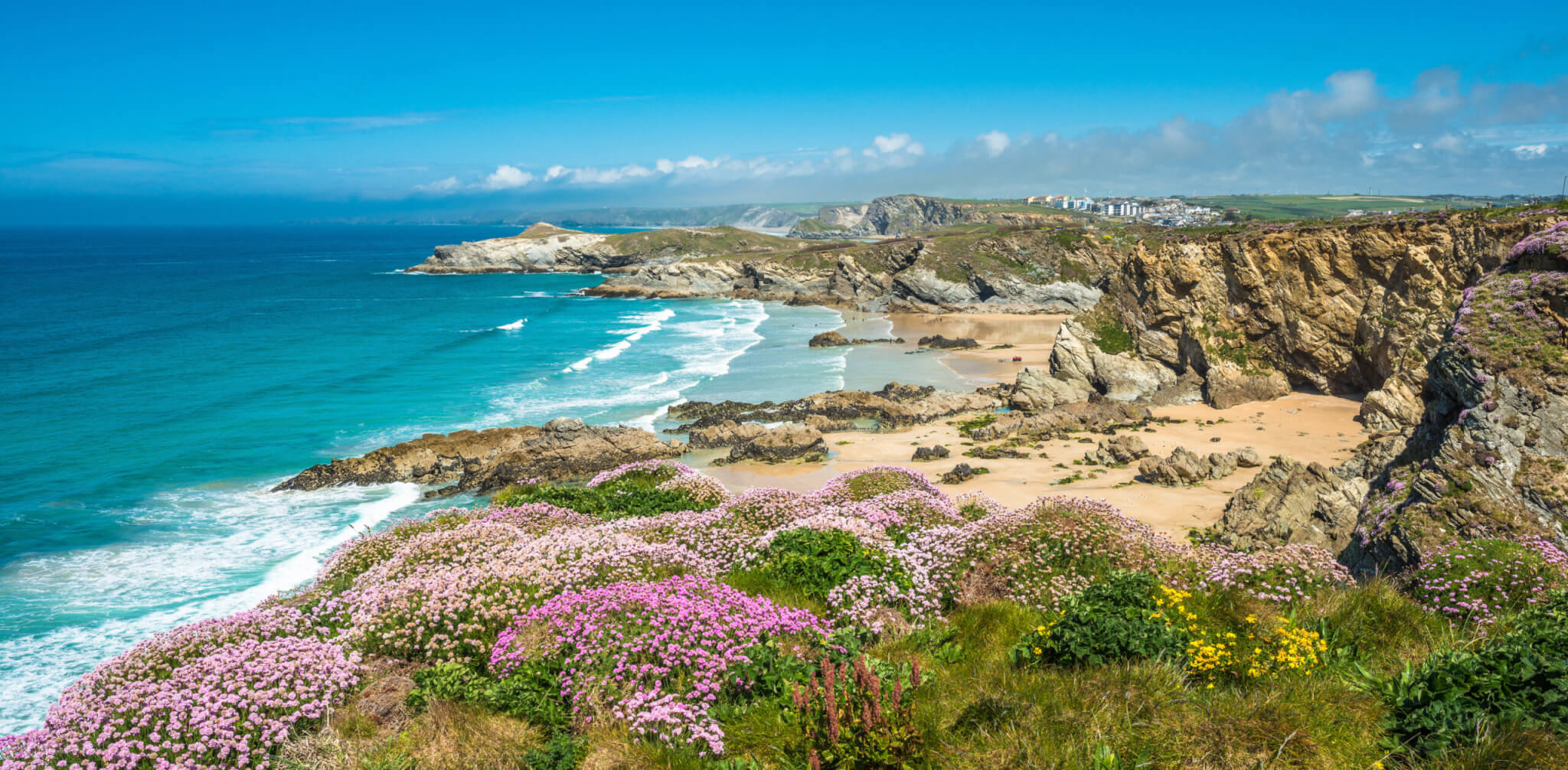 Coastline of Newquay, England