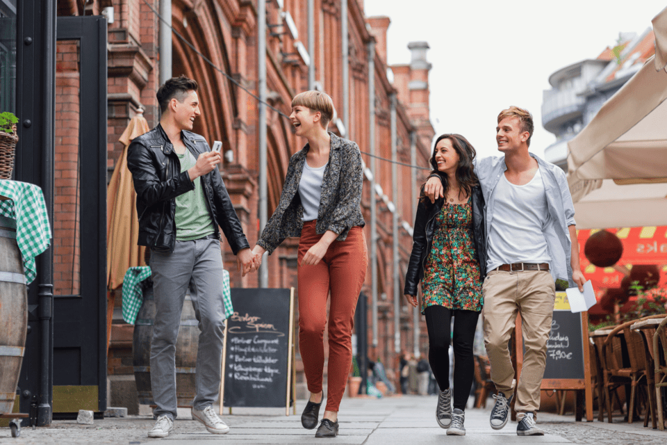 Friends at Hackescher Markt, Berlin