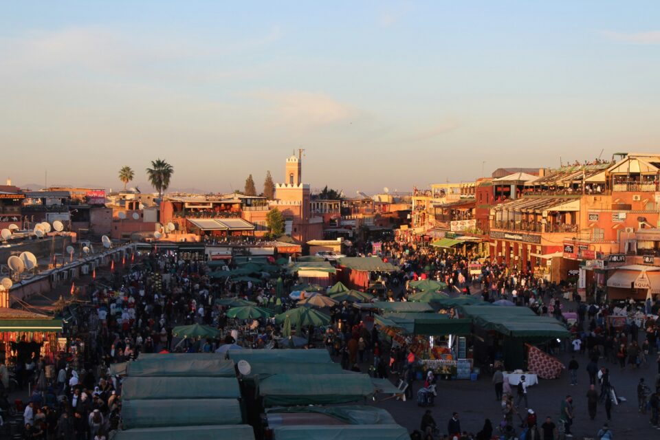 Marrakech landscape at sunset