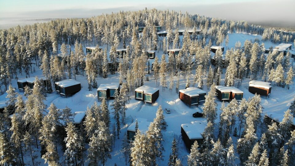 Winter holiday cabins in Rovaniemi, Finland