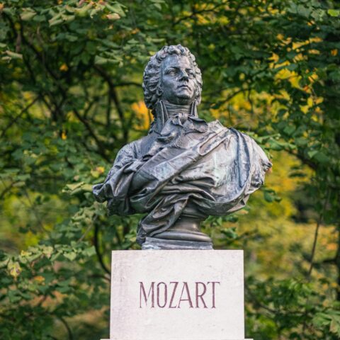 Mozart statue in Salzburg
