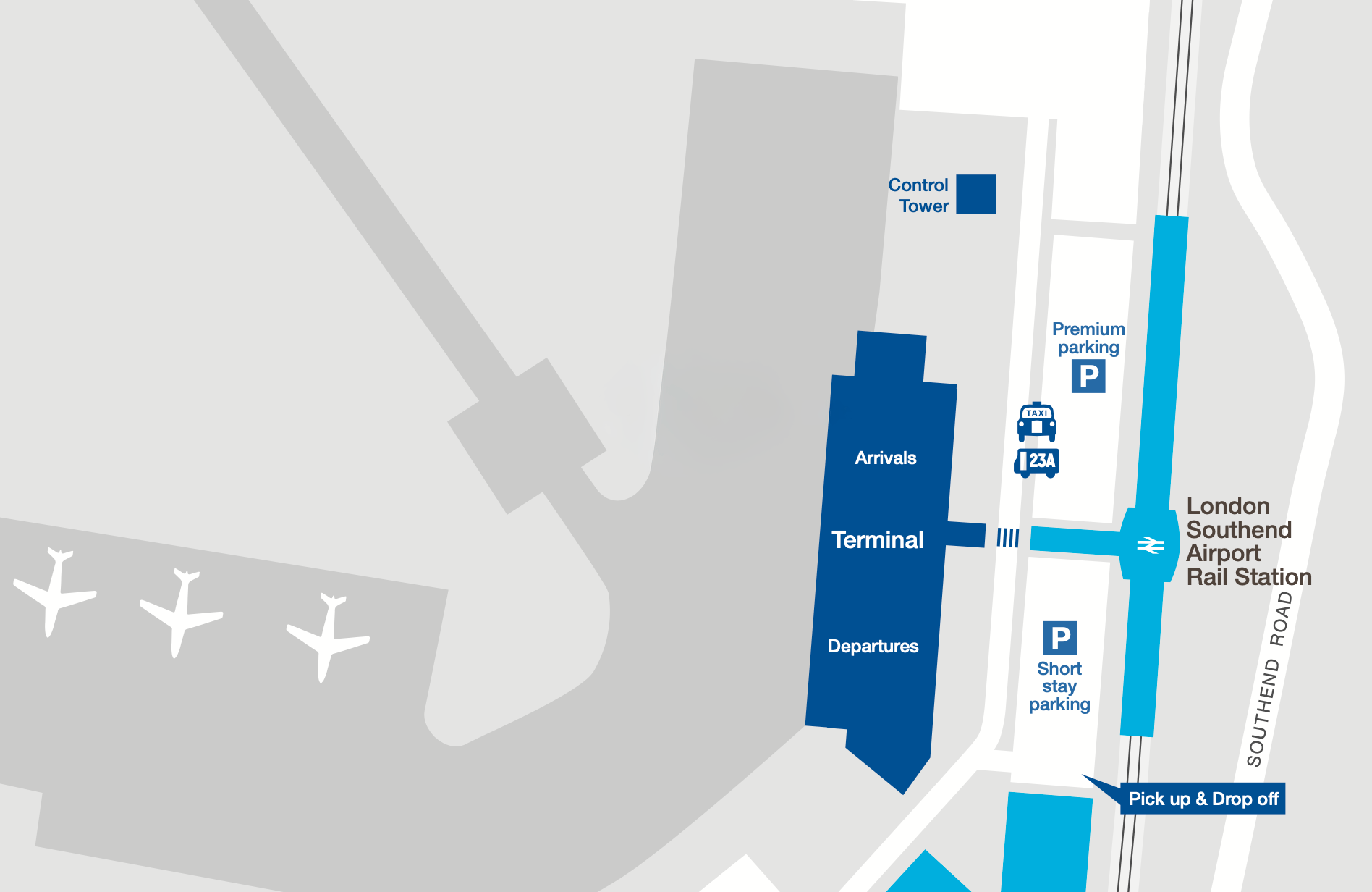 London Southend Airport parking map. Pre-book online and save up to 60%.