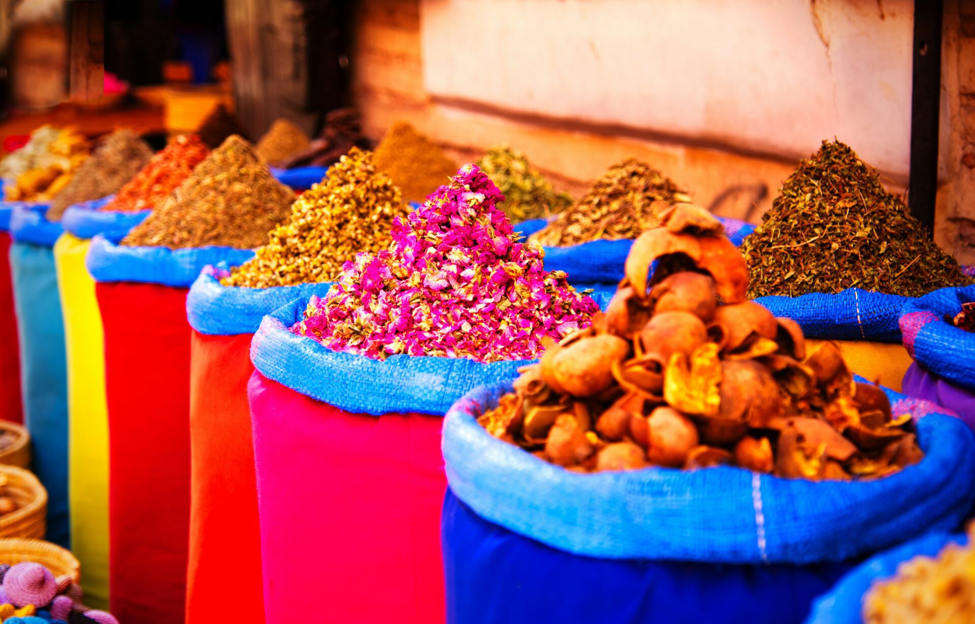 Spices for sale in Morocco.