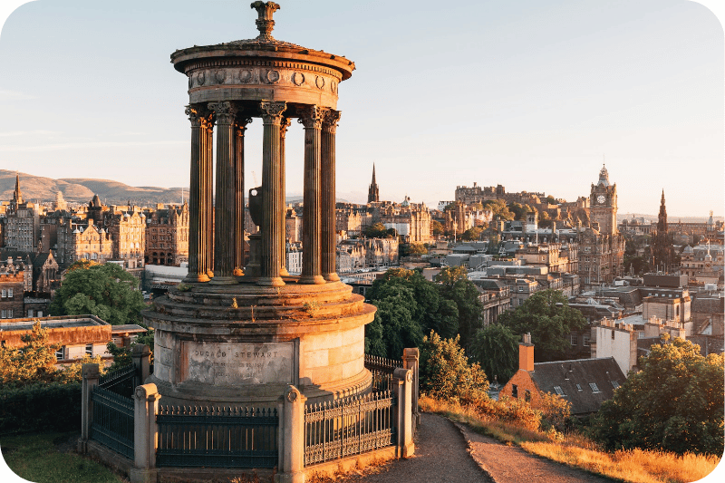 Calton Hill on a sunny day, Edinburgh
