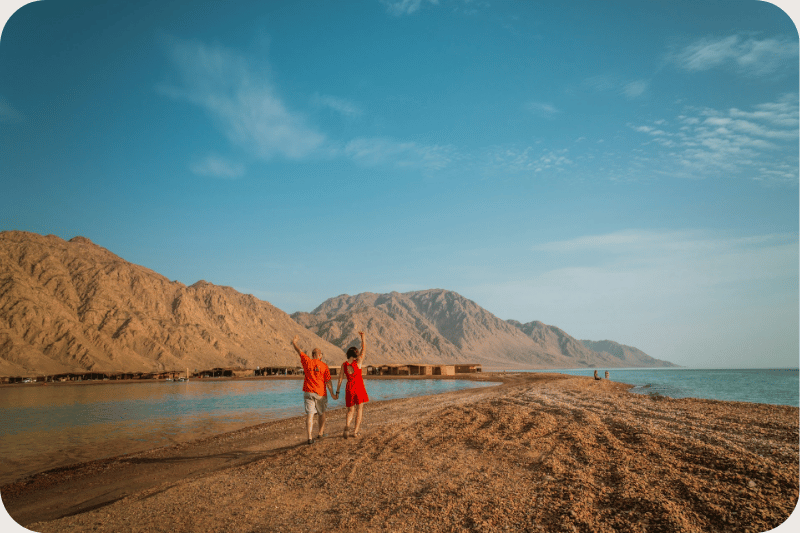 Couple on beach, Sharm El Sheikh