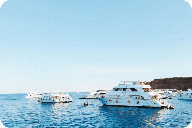 Close up of boats in the Red Sea, Sharm El Sheikh