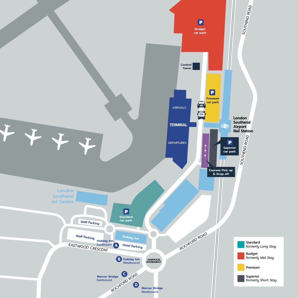 London Southend Airport car park map